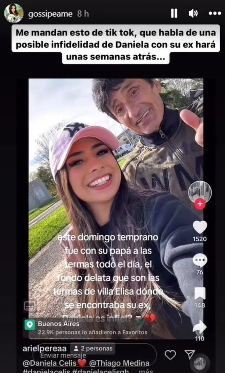 Una de las pruebas contra Daniela Celis Una de las pruebas contra Daniela Celis