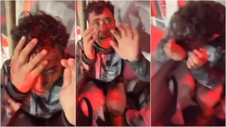 El brutal video de barras de Independiente golpeando y amenazando a dos hinchas chilenos. “Pedí perdón”.