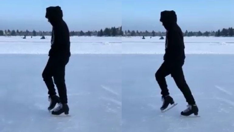 Instagram: hizo la caminata lunar en la nieve y con patines