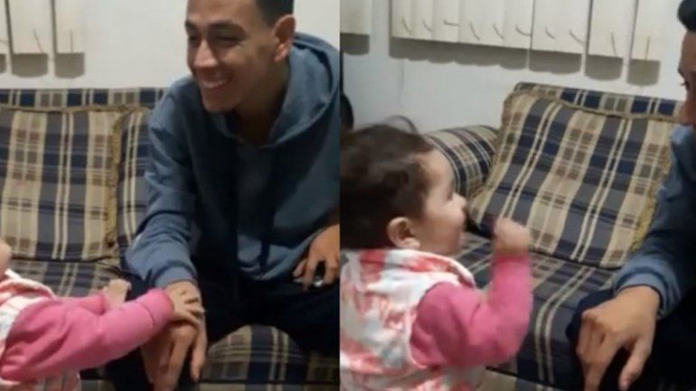 Video conmovedor: la nena de 2 años que intenta comunicarse por lengua de señas con su papá sordo