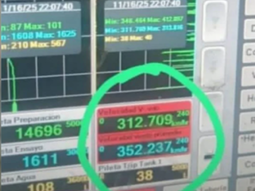 El registro de las mediciones del viento de este lunes en el yacimiento Cerro Dragón, en Chubut. El registro de las mediciones del viento de este lunes en el yacimiento Cerro Dragón, en Chubut.