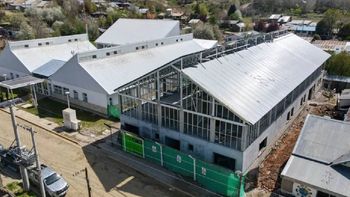 El avance de obra del hospital de Aluminé. El avance de obra del hospital de Aluminé.