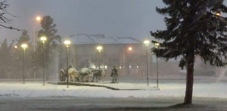 Imágenes de la nevada primaveral en Zapala. Imágenes de la nevada primaveral en Zapala.