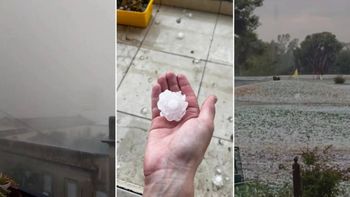 Granizo y fuertes lluvias en Bahía Blanca.