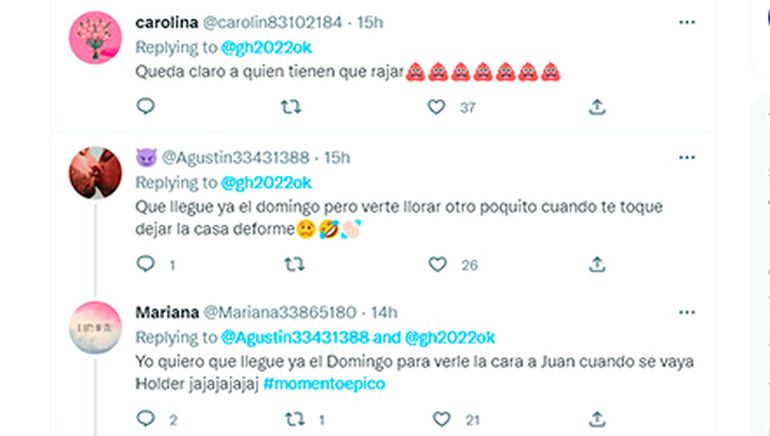 Los mensajes a Gran Hermano contra Holder