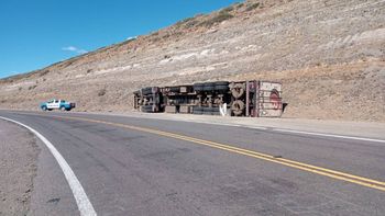 El camión de carga quedó tirado al costado de la ruta. El camión de carga quedó tirado al costado de la ruta.