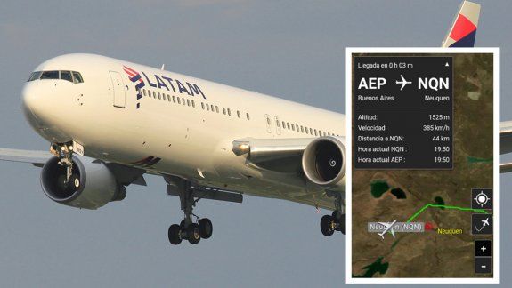 Un avión evadió la tormenta sobrevolando el Valle
