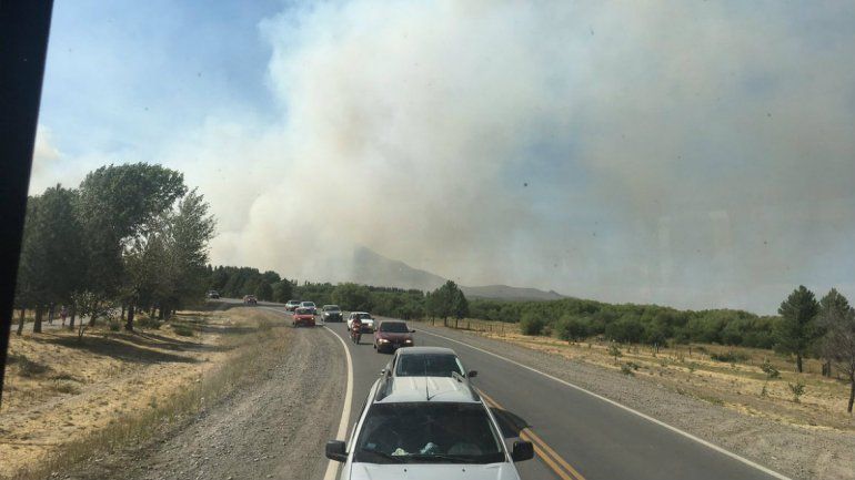 Evacuaron la Expo Rural por el avance de un incendio forestal