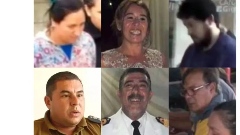 Antonio Benítez, Mónica del Carmen Millapi, Daniel “Fierrito” Ramírez, María Caillava, Carlos Pérez, detenidos por el delito de captación de personas con fines de explotación y el comisario Walter Maciel, imputado por encubrimiento.