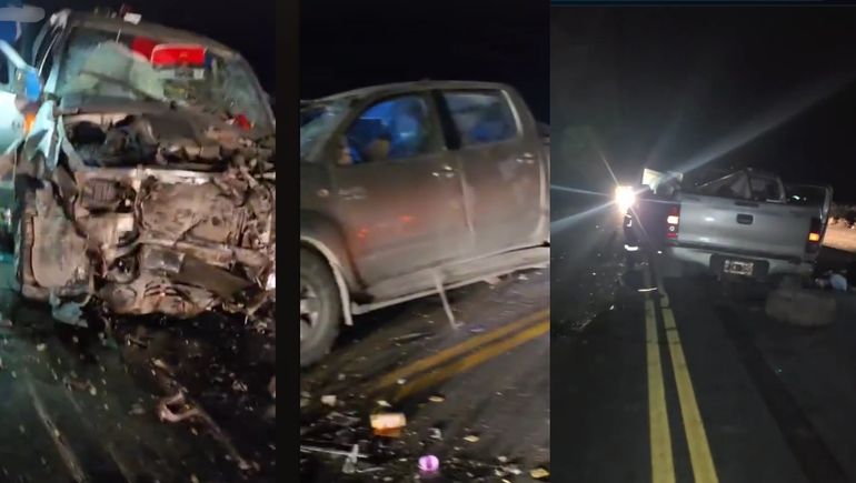 Brutal choque entre una camioneta y un camión cerca de Rincón de los Sauces dejó dos heridos