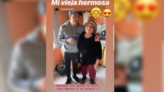 La tierna imagen del Huevo con su abuela en Zapala