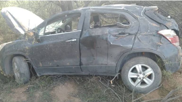 El estado en el que quedó la Chevrolet Tracker en el accidente en La Rioja.