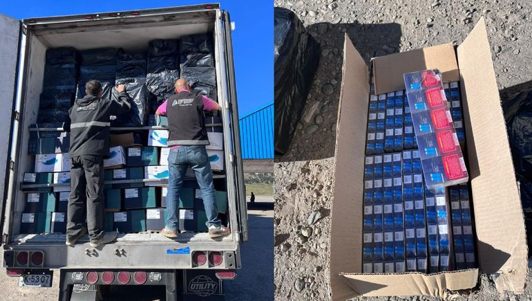 Pino Hachado: camionero quiso hacer pasar cigarrillos por salmón