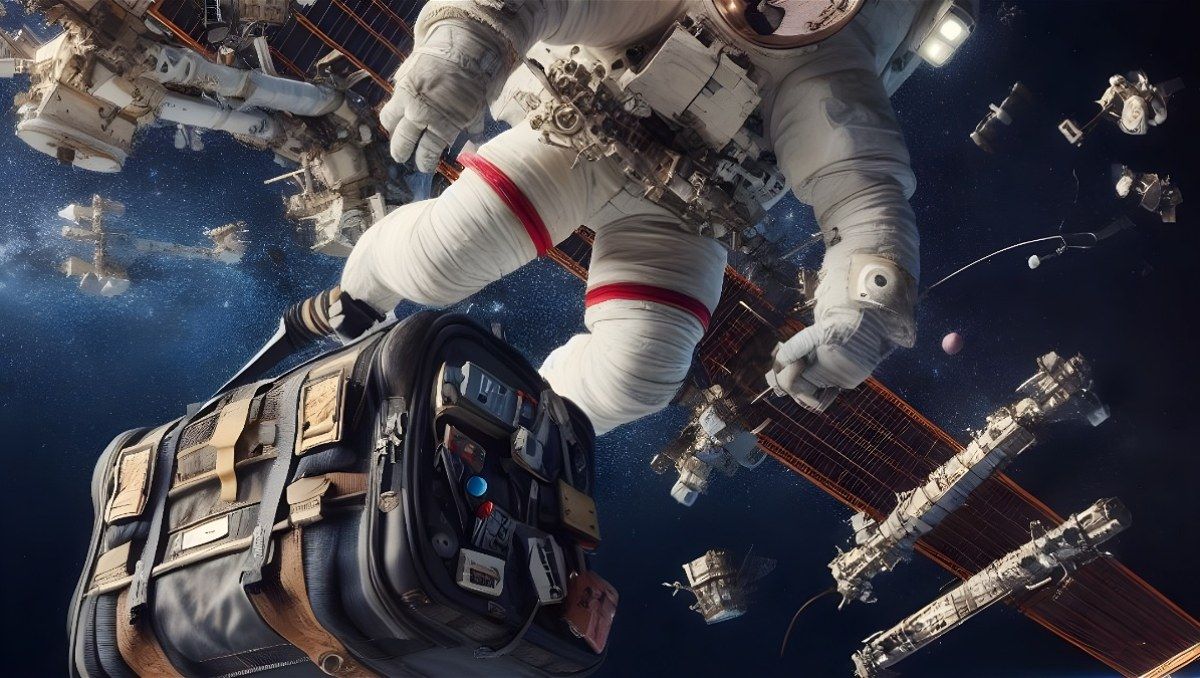 Bolso olvidado en el espacio orbita la Tierra