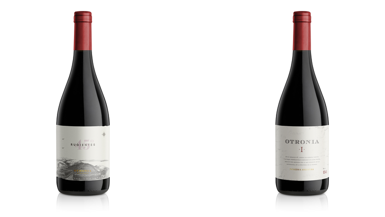 45° rugientes y I, dos de los Pinot Noir elaborados por Bodega Otronia en Sarmiento, Chubut.