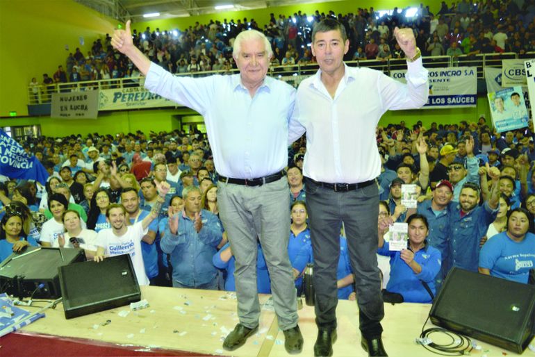 Pereyra y Rucci son los líderes de la agrupación Azul y Blanca del MPN. Pereyra y Rucci son los líderes de la agrupación Azul y Blanca del MPN.