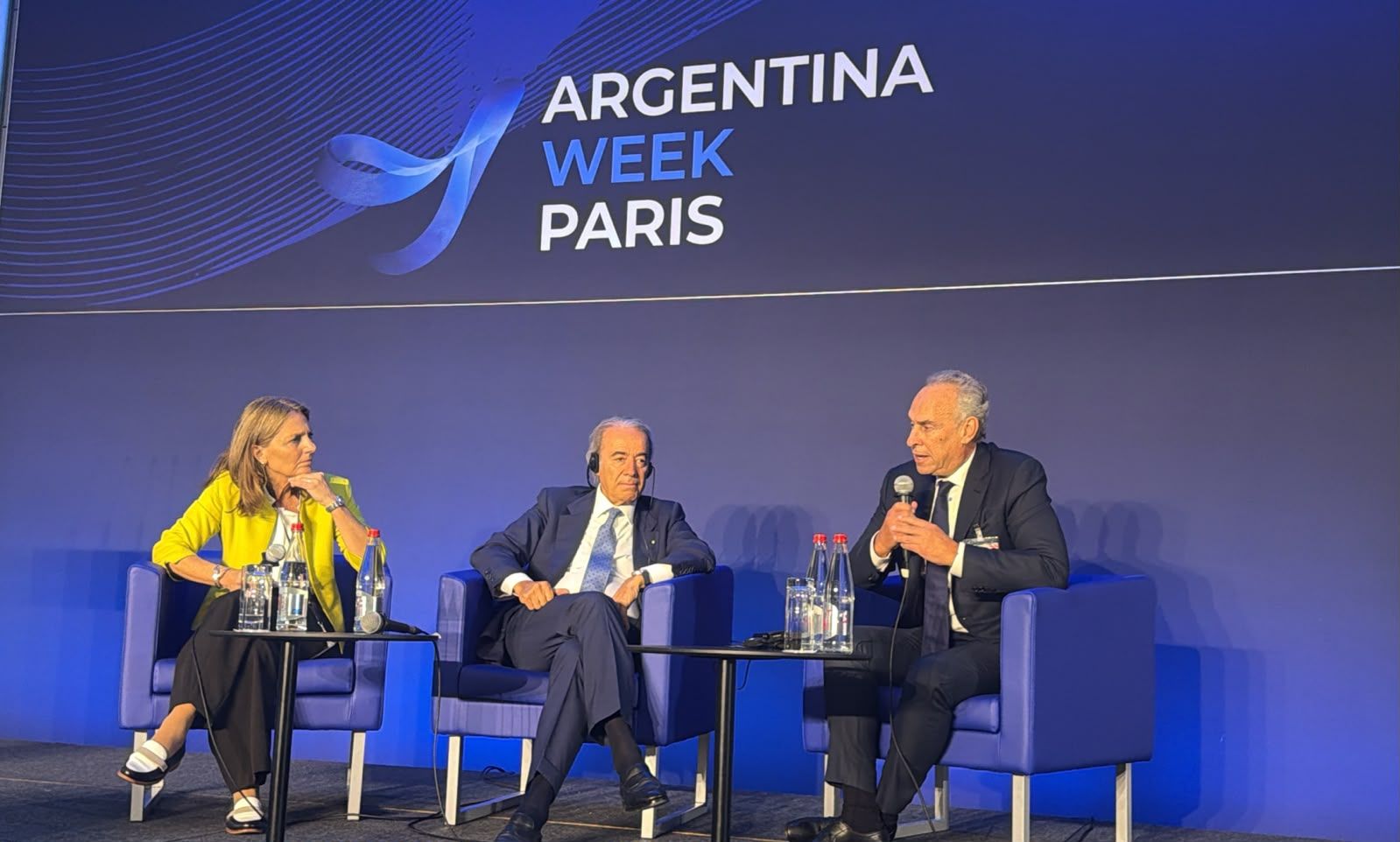 Marcelo Mindlin, presidente de Pampa Energía, durante su exposición en la Argentina Week de París.