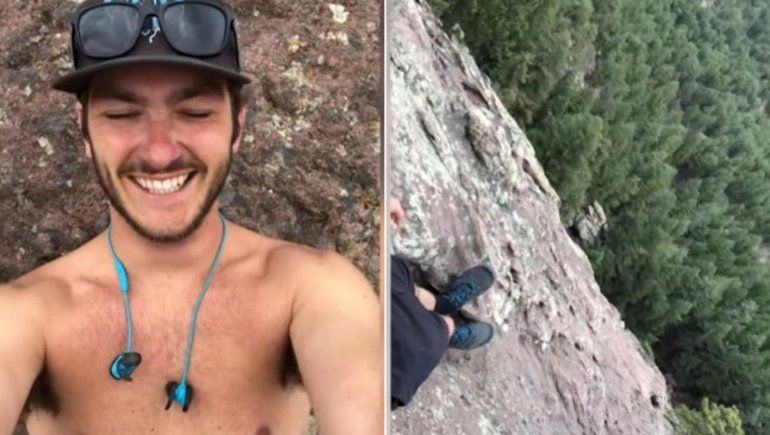 Viral: arriesgó su vida en la orilla del precipicio para una buena selfie.