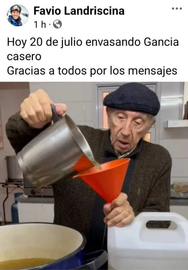 La foto con la que Luis Landriscina desmintió su muerte La foto con la que Luis Landriscina desmintió su muerte