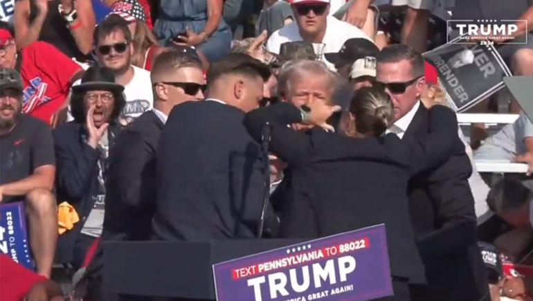 Video: así fue el disparo que recibió Donald Trump en pleno acto de campaña