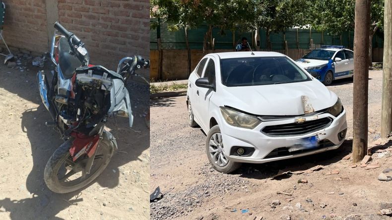 Motociclista chocó a un auto e intentó huir: no tenía licencia ni seguro | LM Neuquen Motociclista chocó a un auto e intentó huir: no tenía licencia ni seguro