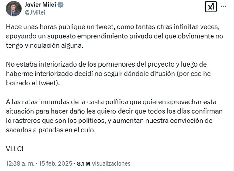 Kicillof acusó a Milei de participar en una "estafa mundial" y sostuvo que se trata de un "delito".