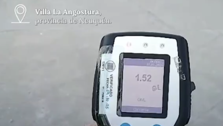 El caso de alcoholemia positiva registrado en Villa La Angostura