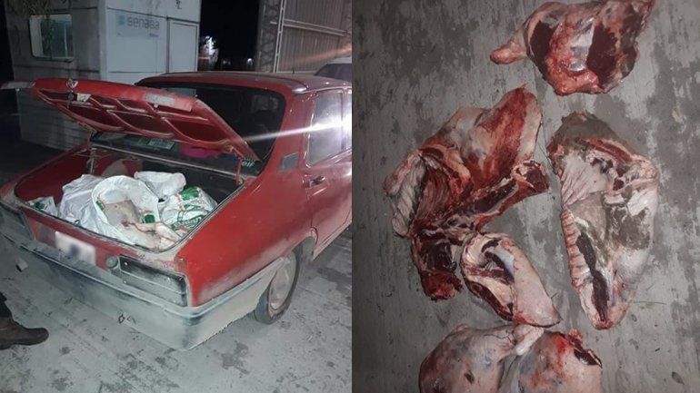 Le encontraron 250 kilos de carne vacuna en el baúl de un Renault 12