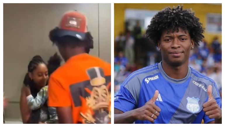 El futbolista Jackson Rodríguez Perlaza se reencontró con su esposa y su hijo