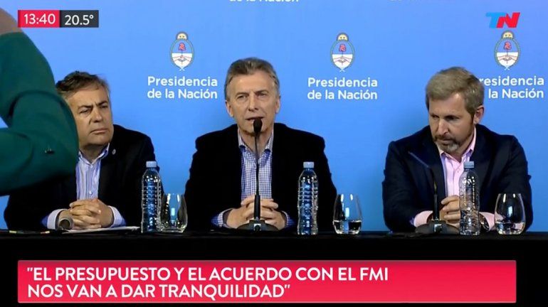 Macri: El presupuesto y el nuevo acuerdo con el FMI nos van a dar tranquilidad