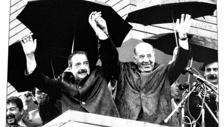 Raúl Alfonsín y Felipe Sapag