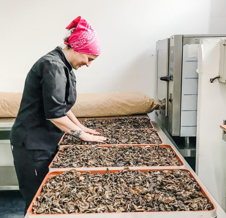 De la búsqueda de mermeladas sin azúcar, al descubrimiento de sabores auténticos. Así nacieron los condimentos de hongos de pino, estrellas de Patagonia Cocina. Foto: gentileza