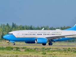 La aeronave -un Boeing C-40 Clipper- aterrizó el martes en el Aeropuerto Presidente Perón La aeronave -un Boeing C-40 Clipper- aterrizó el martes en el Aeropuerto Presidente Perón