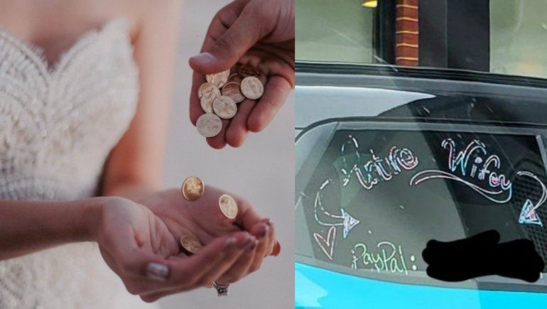 Viral: novia escribió en su auto los datos de su cuenta para financiar su boda.
