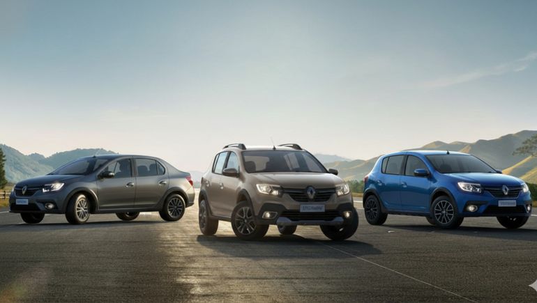 Renault Logan, Renault Stepway y Renault Sandero. Renault Logan, Renault Stepway y Renault Sandero.