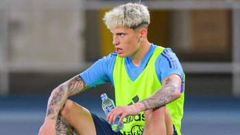 Garnacho en los entrenamientos de la selección, que jugará dos amistosos el fin de semana. Garnacho en los entrenamientos de la selección, que jugará dos amistosos el fin de semana.