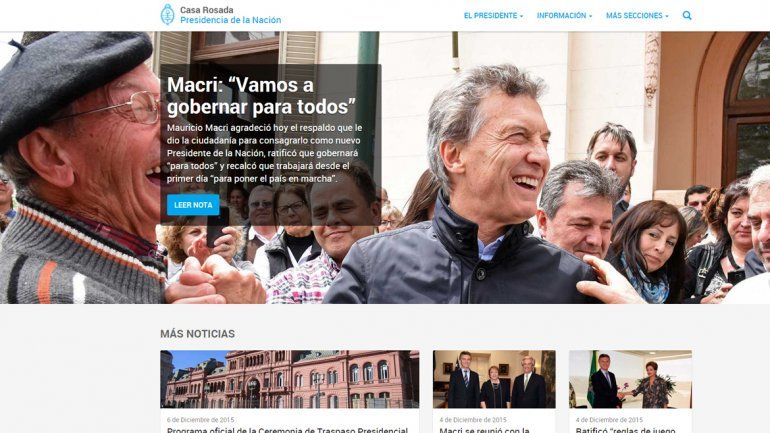 Presentaron la nueva web de la Casa Rosada