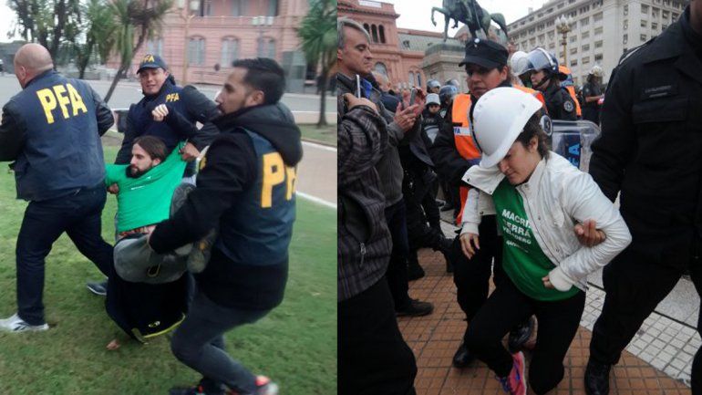 Detuvieron a 35 activistas de Greenpeace en la Casa Rosada