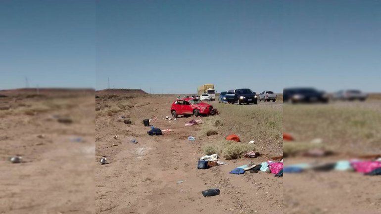 Una familia volcó en la Ruta 237 cuando regresaba a su casa