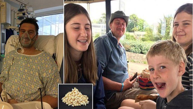 Comió pochoclos y quedó al borde de la muerte