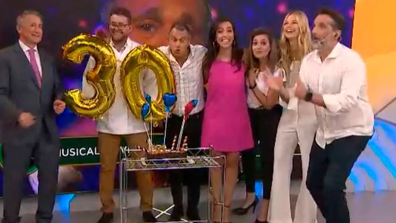 Sergio Lapegüe en el festejo de sus 30 años trabajando en TN