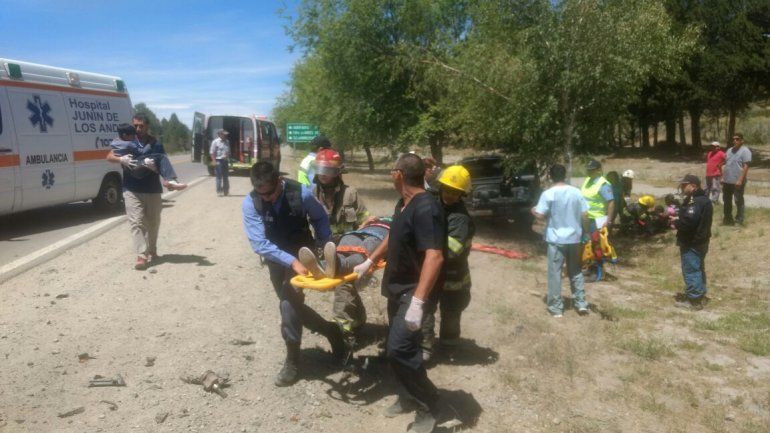 Siete heridos tras un choque frontal sobre la Ruta 40