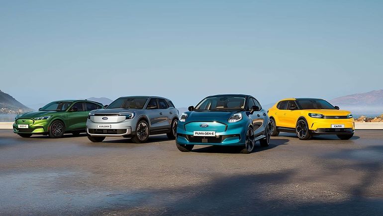 La gama de vehículos eléctricos de Ford.
