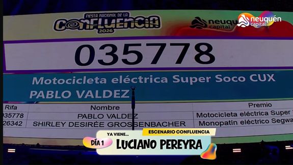 Ya se sortearon los primeros premios de la Fiesta de la Confluencia 2026.