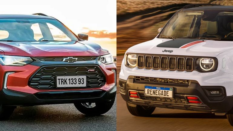 Dos SUV de los más exitosos en el mercado local: Chevrolet Tracker y Jeep Renegade.