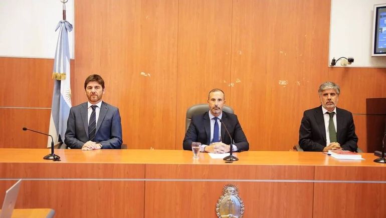 Los jueces del TOF 2 Jorge Gorini, Rodrigo Giménez Uriburu y Andrés Basso