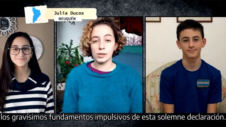 Día de la Independencia: jóvenes neuquinas participaron del acto virtual