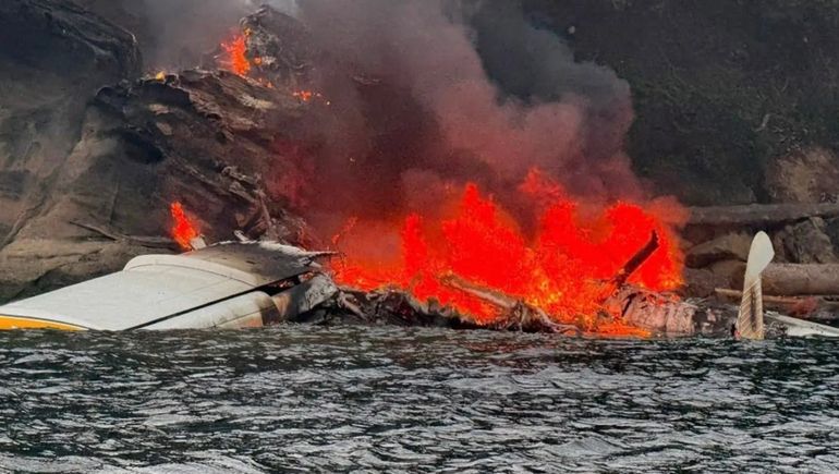 El hidroavión se estrelló en un sector rocoso de la isla Sucia
