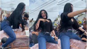 Polémica viral: la viuda perrea sobre el ataúd de su esposo
