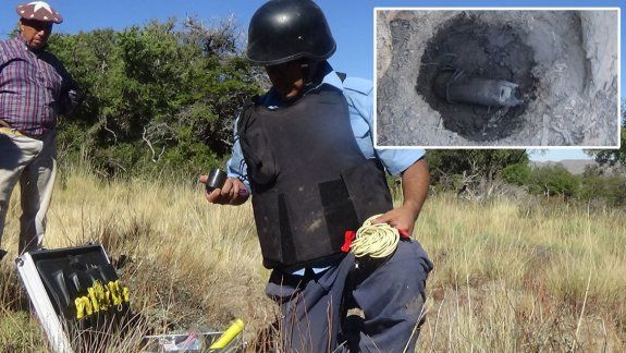 Encontraron un proyectil de gran tamaño activado en Junín